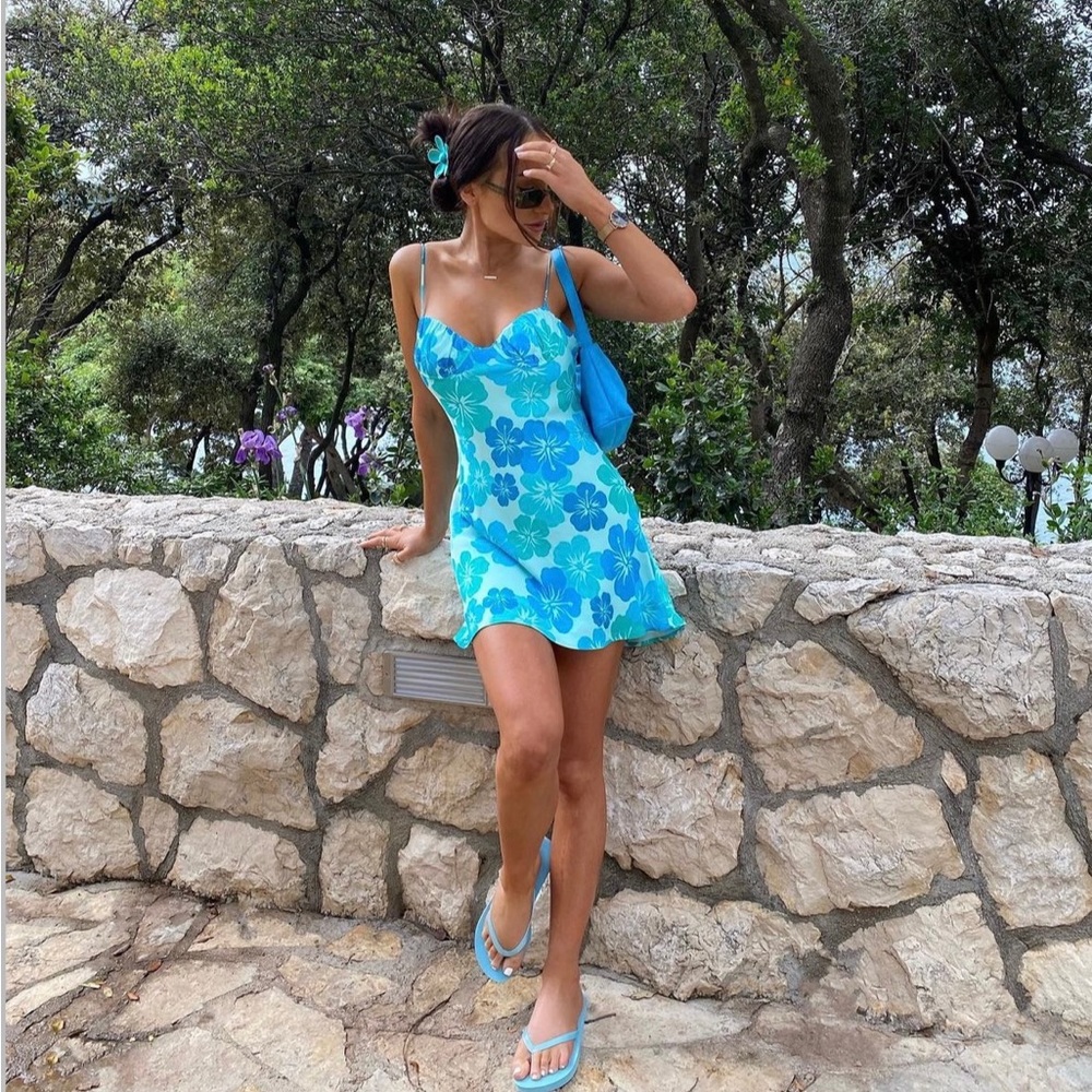 Satin Floral Mini Dress